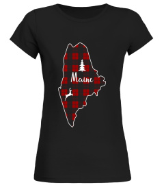 Home State Christmas Tree Reindeer Mom Gift Shirt Maine