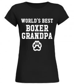 World's Best Boxer Grandpa Dog Lover Pawprint T-Shirt