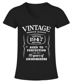 70th Birthday Gift Tshirt Limited 1947 Edition