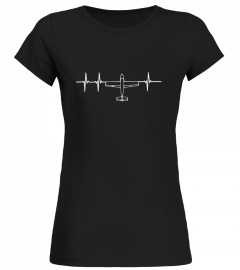 Airplane Pilot Heartbeat Shirt | Funny Cute Flying Gift