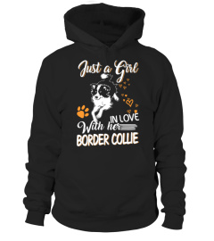 A Girl In Love With Border Collie Dog