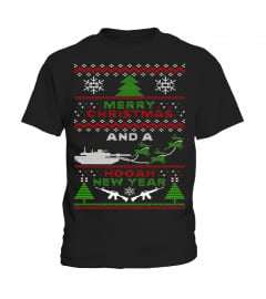 Military Ugly Christmas Sweater Tanks Guns Hooah