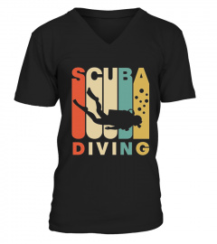 Vintage Style Scuba Diving Silhouette