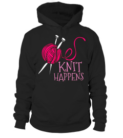 KNIT HAPPENS T-Shirt Needles Yarn Knitting Club T-Shirt