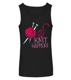 KNIT HAPPENS T-Shirt Needles Yarn Knitting Club T-Shirt