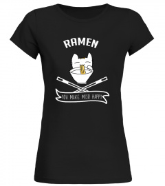 Funny Cat Kitten Ramen Noodle T-shirt