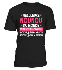 MEILLEURE NOUNOU DU MONDE TSHIRT PERSONNALISÉ