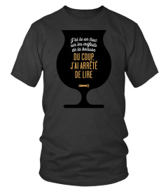 T Shirt Homme Humour Alcool - J'ai lu un truc sur les méfaits de la boisson du coup j'ai arrêté de lire !