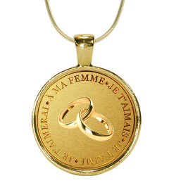 Pendentif OR - À ma femme -  Je t'aimais - Je t'aime - Je t'aimerai