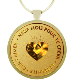 Pendentif bijou 9 mois pour te créer, l'éternité pour t'aimer | Cadeau T-Collector®