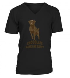  Chocolate  Labrador  Makes Me Happy Dog Lover S T shirt