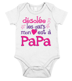 Body/T-Shirt Fille Désolée les gars mon coeur est à Papa | Cadeau T-Collector®