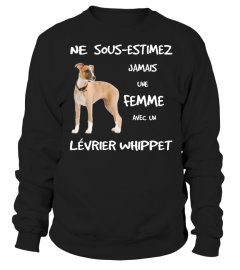 UNE FEMME AVEC UN LÉVRIER WHIPPET