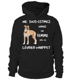 UNE FEMME AVEC UN LÉVRIER WHIPPET