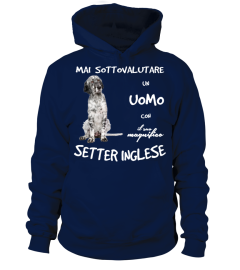 Un UOMO con un SETTER INGLESE