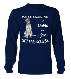 Un UOMO con un SETTER INGLESE