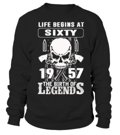 LIFE BEGINS AT SIXTY 1957 THE BIRTH OF LEGENDS T SHIRT
