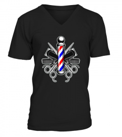  Barbers Pole With Crossed Scissors And Hair Clippers T shirt