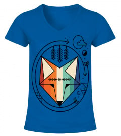 Colored geometric native fox art T-Shirt