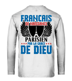 TSHIRT SUPPORTER FOOT FOOTBALL PARIS PSG - FRANÇAIS DE NAISSANCE PARISIEN PAR LA GRACE DE DIEU