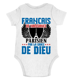 TSHIRT SUPPORTER FOOT FOOTBALL PARIS PSG - FRANÇAIS DE NAISSANCE PARISIEN PAR LA GRACE DE DIEU