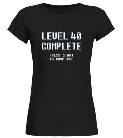 Funny Retro Gamer &quot;Level 40 Complete&quot; 40th Birthday T Shirt