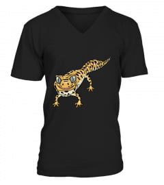  Cute Smiling Leopard Gecko Lizard Cartoon T shirt
