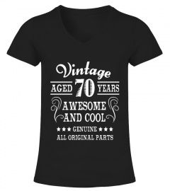 70th Birthday Gift Tshirt Vintage Awesome And Cool  Fitted 