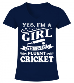 Girl Speak Fluent Cricket TShirt