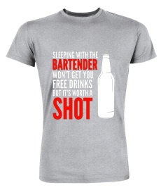 Mens Sleeping With The Bartender | Funny Bartending T-Shirt