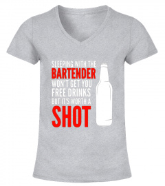 Mens Sleeping With The Bartender | Funny Bartending T-Shirt