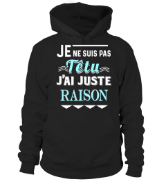 JE NE SUIS PAS TETU. J'AI JUSTE RAISON