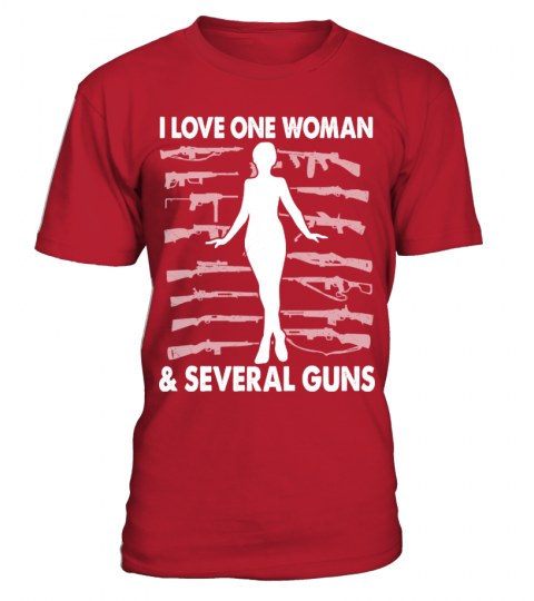 i love one woman several guns t shirt