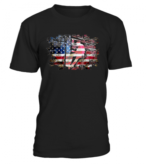 American Flag US Lineman Gift T-Shirt