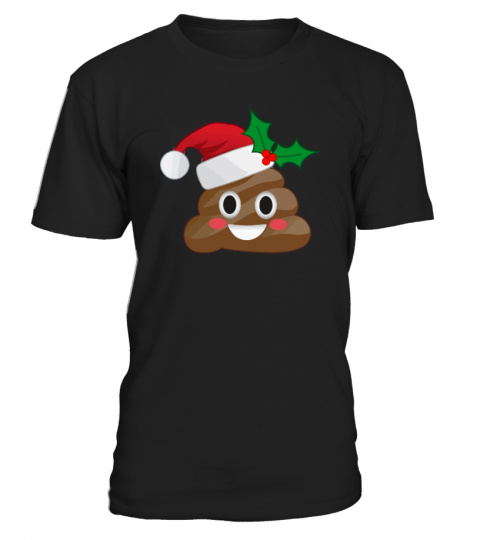 Funny Emoji Santa Hat Christmas Poop