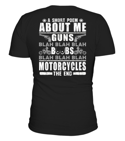 Short Poem - Guns Motorcycles T Shirt