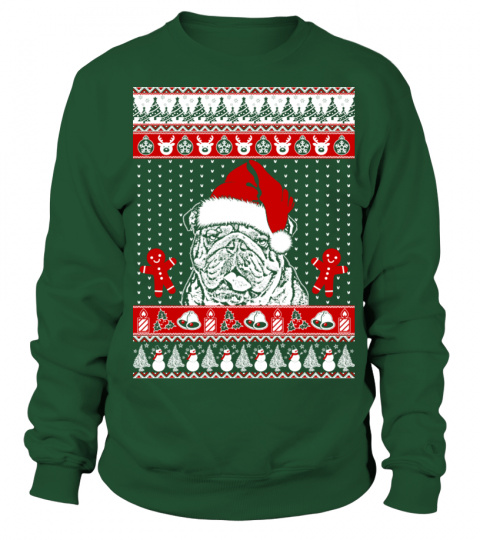 Merry Christmas Bulldog Lover Ugly Sweatshirt Tshirt Hoodie