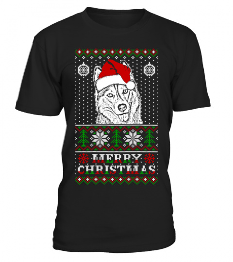 Merry Christmas Husky Lover TShirt Sweatshirt Hoodie