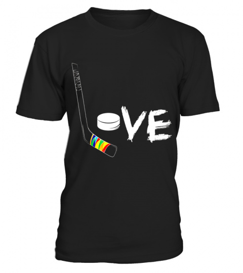 Love Hockey LGBT Stick Rainbow Pride Flag Gay Gifts Shirts