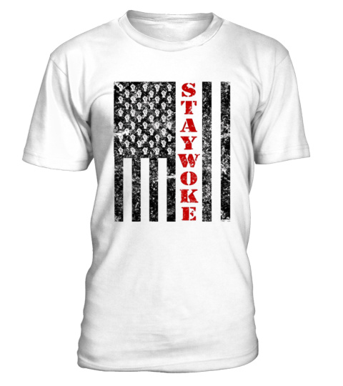 Raised Fist Flag Stay Woke T-shirt