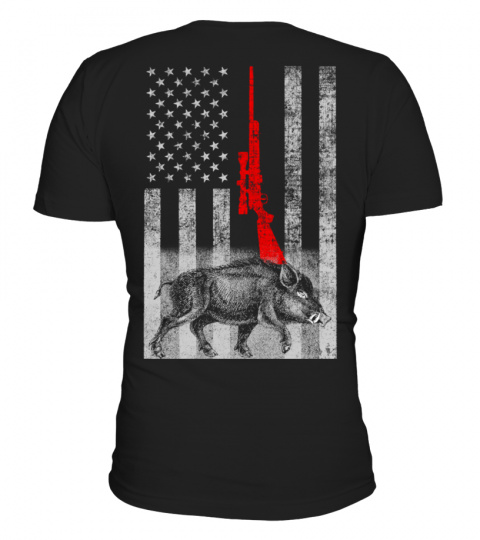 Boar Hunting Hog Hunt American Flag Shirt For Hunter