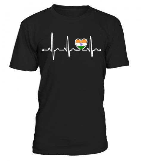 India Country Flag Heartbeat