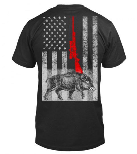 Boar hunting Hog hunter American flag shirt