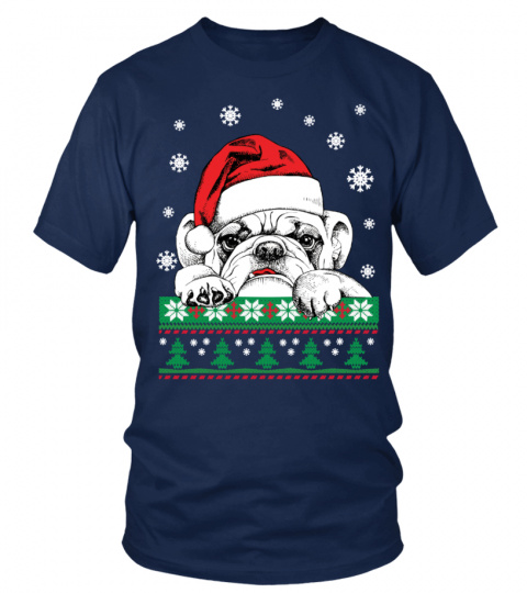 Cool English Bulldog christmas shirt