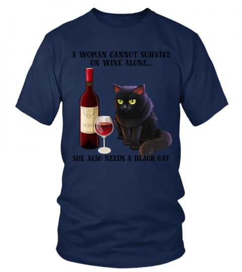 Black cat and wine