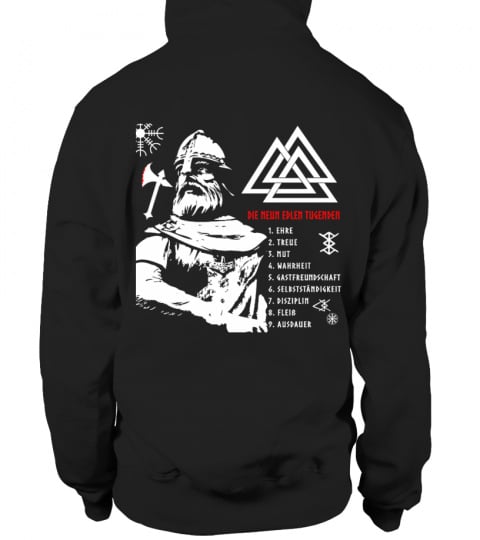 Wikinger 9 edle Tugenden - T-Shirt Hoodie