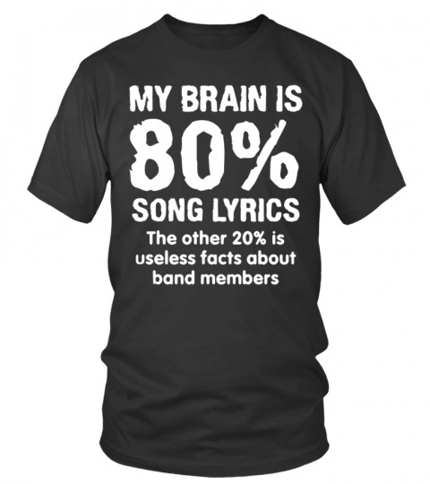 My Brain Is 80% Song Lyrics The Other 20% Is Useless Facts About Band Members