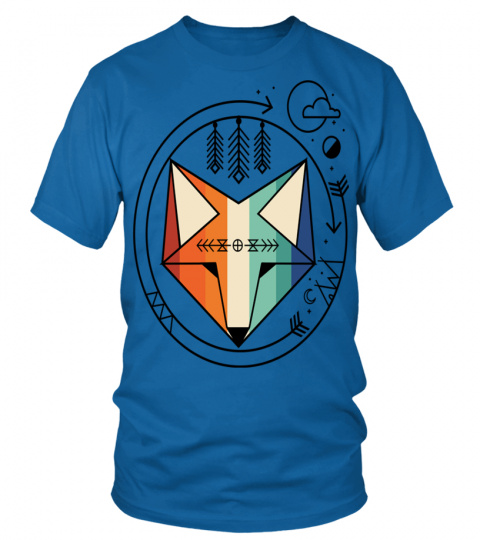 Colored geometric native fox art T-Shirt