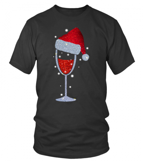 Diamond Wine Glasses Santa Hat Shirt