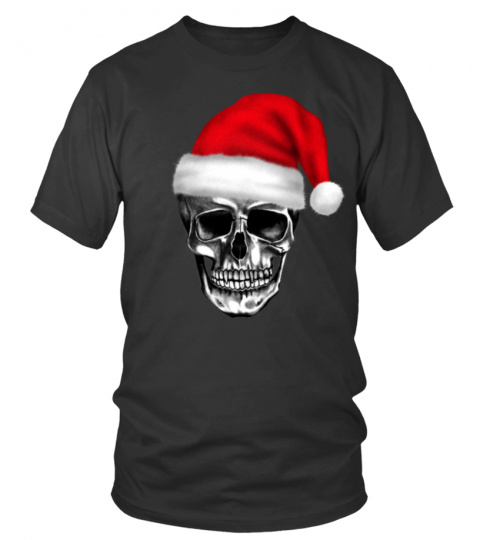Santa Merry Christmas Skull Tee Shirt
